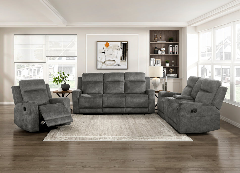 Yates Double Reclining Sofa in Brown/Gray - 9635DG-3