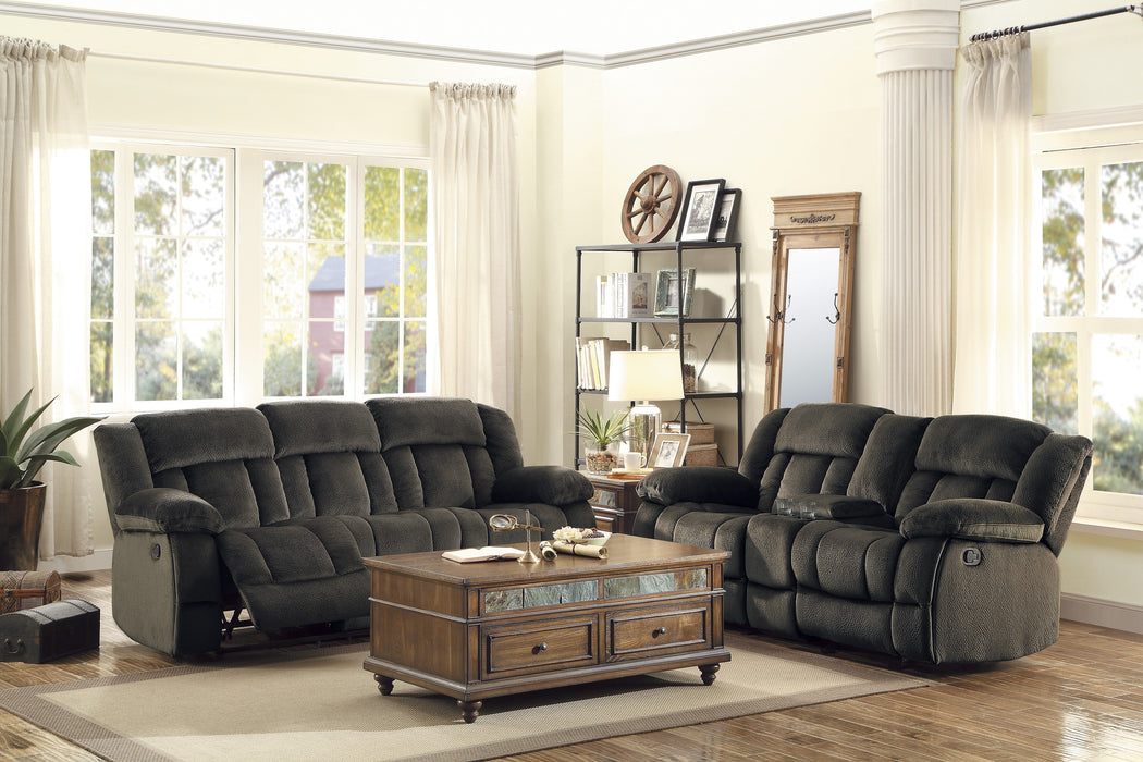 Laurelton Double Reclining Sofa in Brown - 9636-3