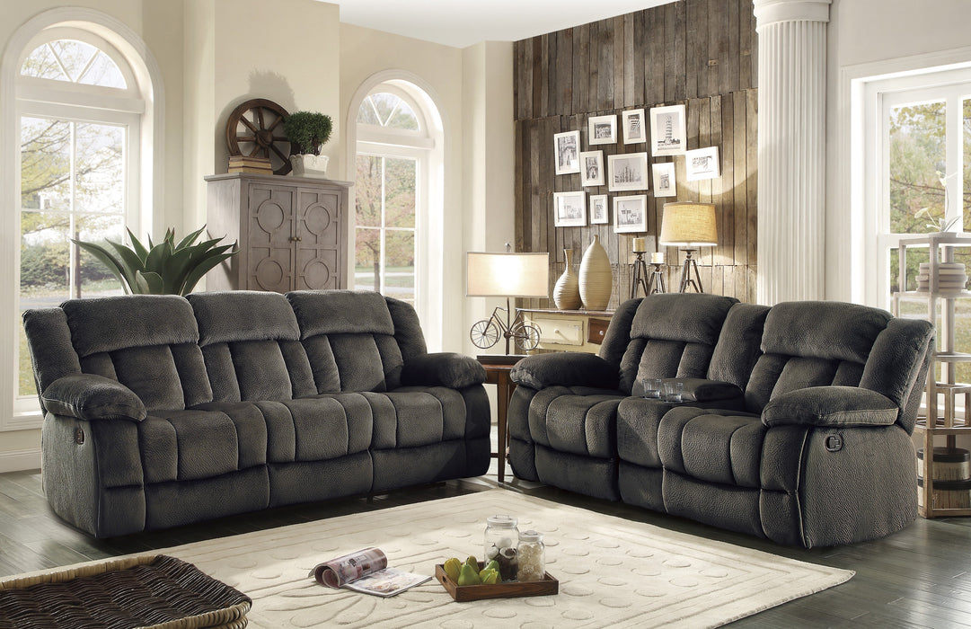 Laurelton Double Glider Reclining Loveseat with Center Console in Brown - 9636-2