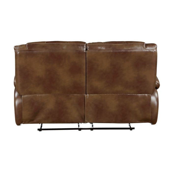 Ellicott Double Reclining Loveseat in Brown - 9639BR-2