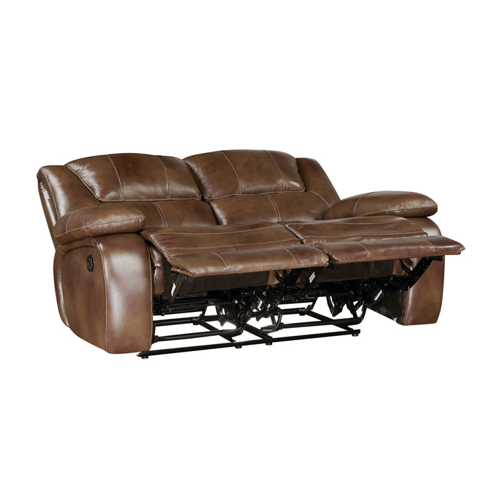 Ellicott Double Reclining Loveseat in Brown - 9639BR-2