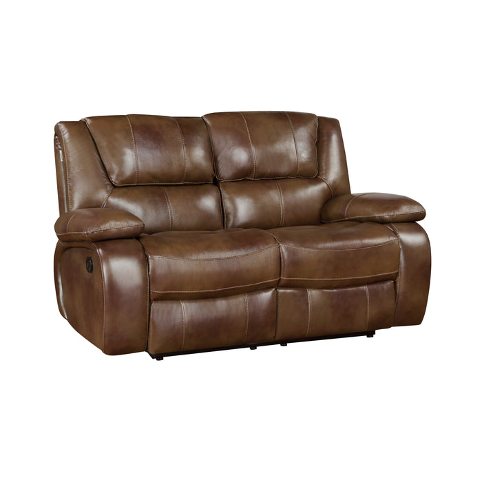 Ellicott Double Reclining Loveseat in Brown - 9639BR-2