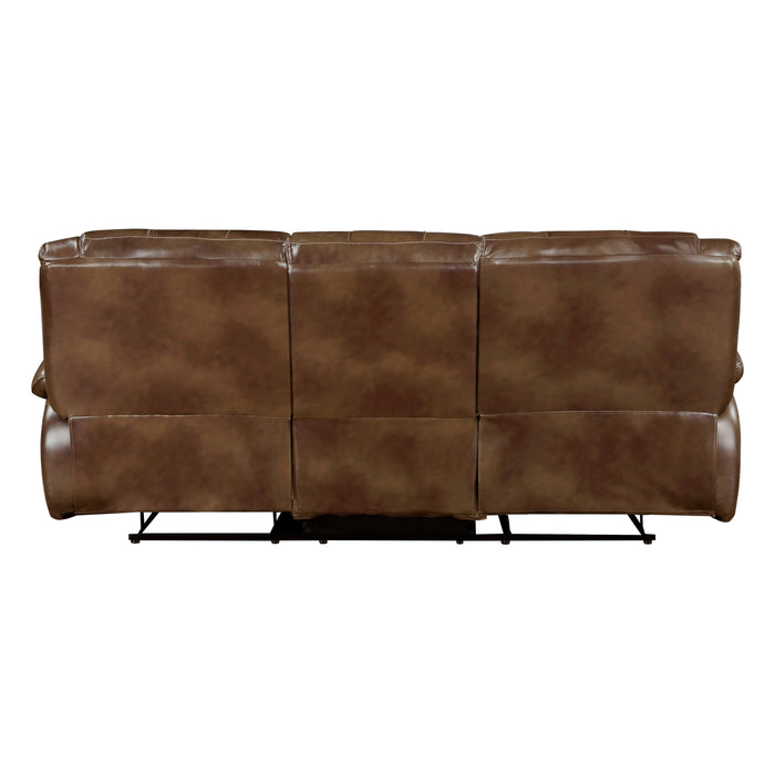 Ellicott Double Reclining Sofa in Brown - 9639BR-3