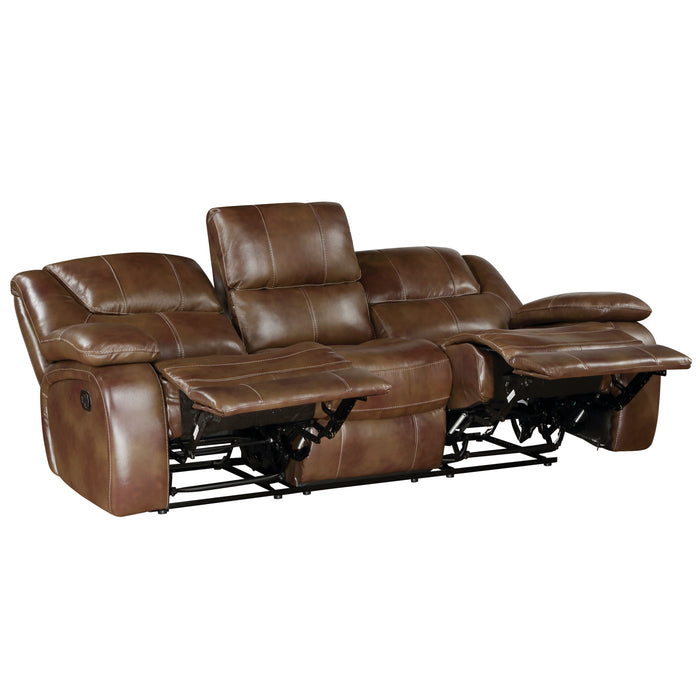 Ellicott Double Reclining Sofa in Brown - 9639BR-3