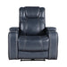 Keziah Power Reclining Chair with Power Headrest and Storage Arms in Blue - 9640BU-1PWH image