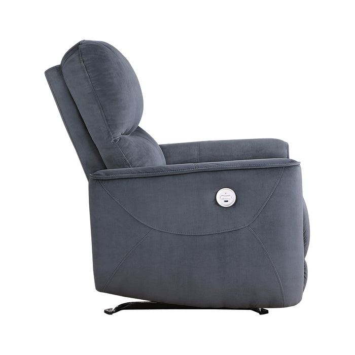 Artem Power Rocker Reclining Chair in Gray - 9645DG-1PW