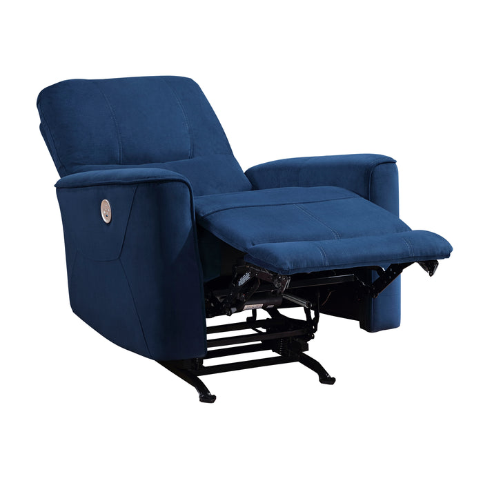 Artem Power Rocker Reclining Chair in Blue - 9645NV-1PW