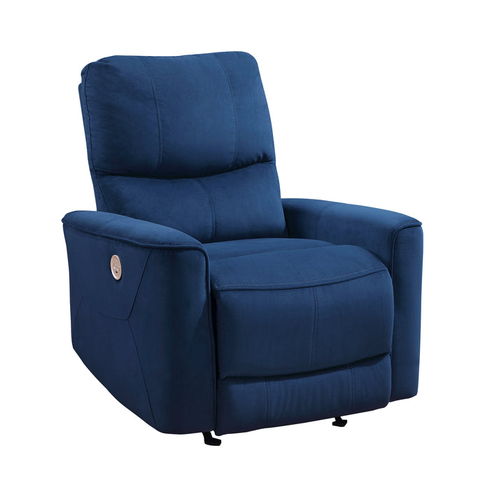 Artem Power Rocker Reclining Chair in Blue - 9645NV-1PW