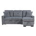 Rhett 3-Piece Reversible Sectional with Pull-out Bed and Hidden Storage in Gray - 9649DG*SC image