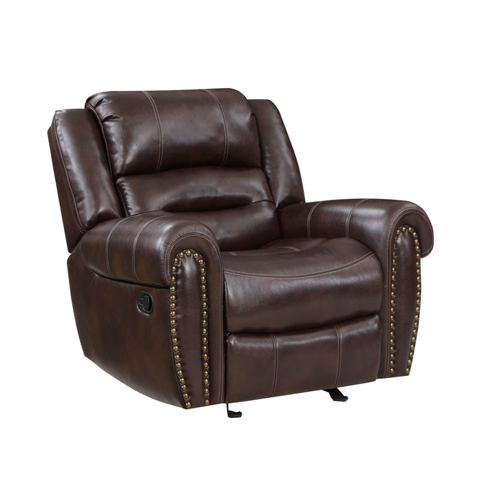 Center Hill Glider Reclining Chair in Brown - 9668NBR-1