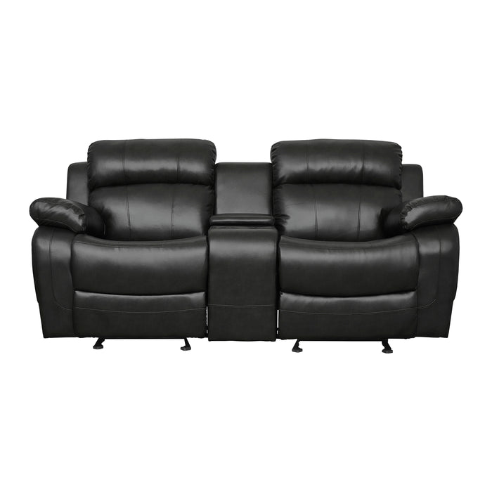 Marille Double Glider Reclining Loveseat with Center Console in Black - 9724BLK-2 image