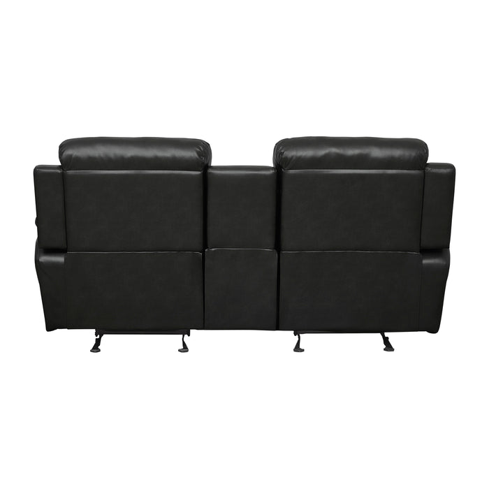 Marille Double Glider Reclining Loveseat with Center Console in Black - 9724BLK-2