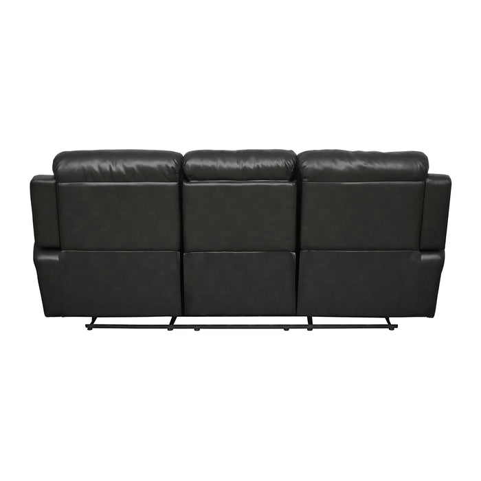 Marille Double Reclining Sofa with Center Drop-Down Cup Holders in Black - 9724BLK-3