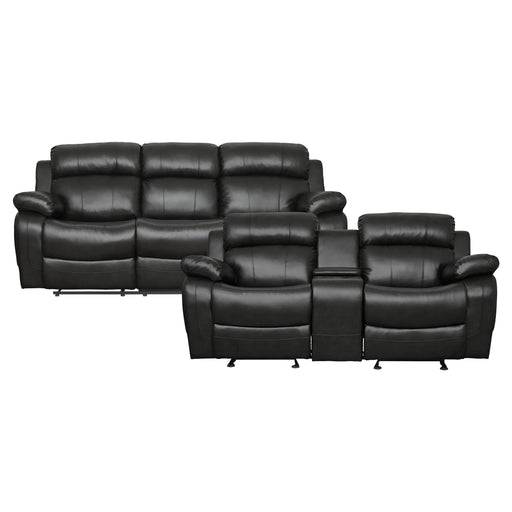 Marille 2pc Set: Sofa, Love in Black - 9724BLK*2 image