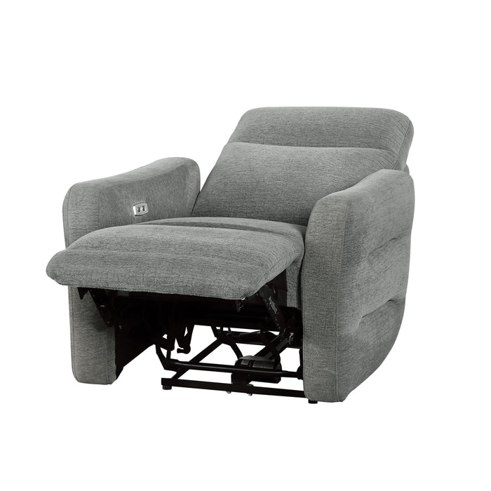 Edition Power Lay Flat Reclining Chair with Power Headrest and USB Port in Gray - 9804DV-1PWH