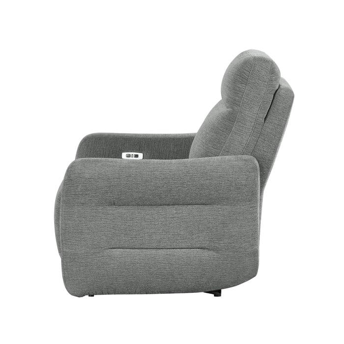 Edition Power Lay Flat Reclining Chair with Power Headrest and USB Port in Gray - 9804DV-1PWH