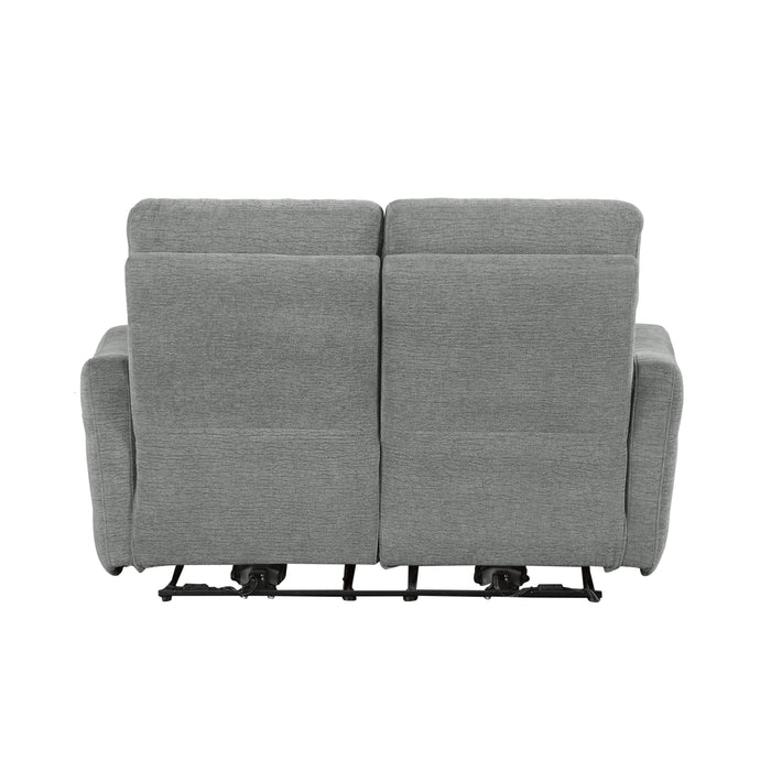 Edition Power Double Lay Flat Reclining Loveseat with Power Headrests and USB Ports in Gray - 9804DV-2PWH