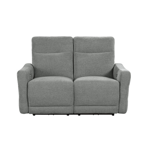 Edition Power Double Lay Flat Reclining Loveseat with Power Headrests and USB Ports in Gray - 9804DV-2PWH image