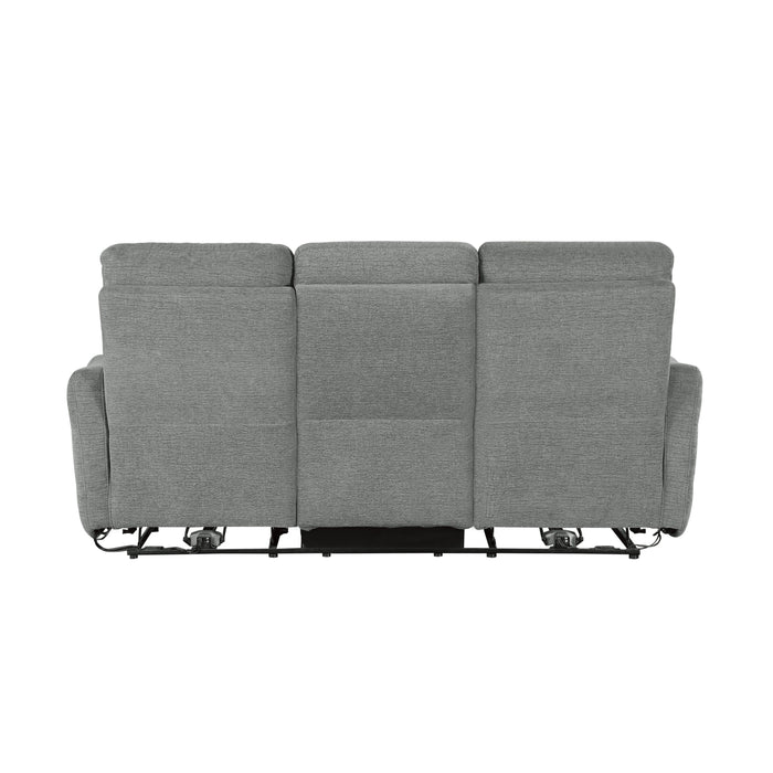 Edition Power Double Lay Flat Reclining Sofa with Power Headrests and USB Ports in Gray - 9804DV-3PWH