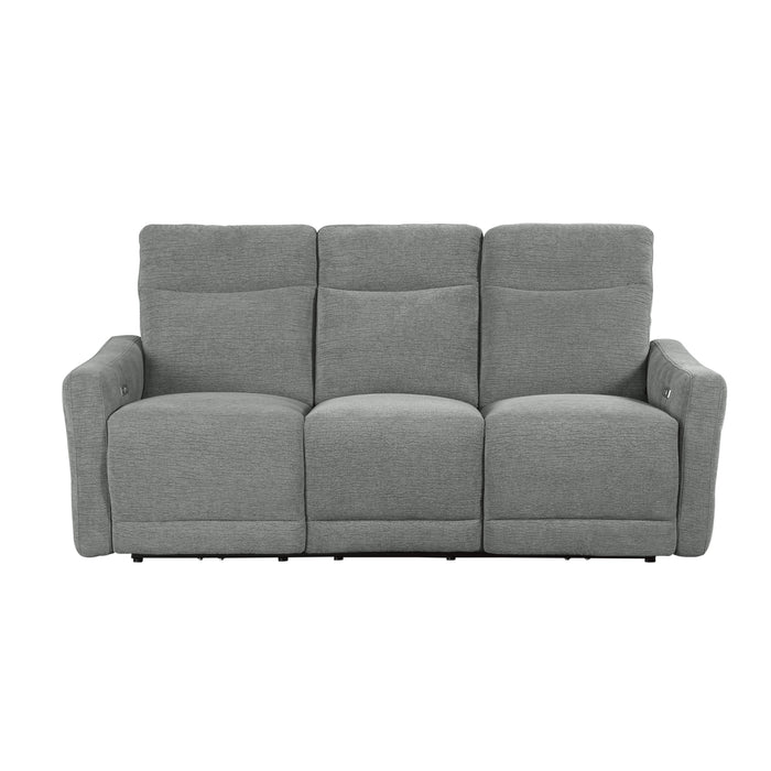 Edition Power Double Lay Flat Reclining Sofa with Power Headrests and USB Ports in Gray - 9804DV-3PWH image