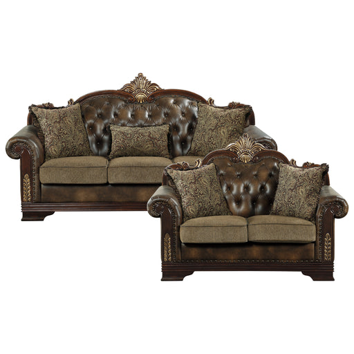 Croydon 2pc Set: Sofa, Love in Brown - 9815*2 image