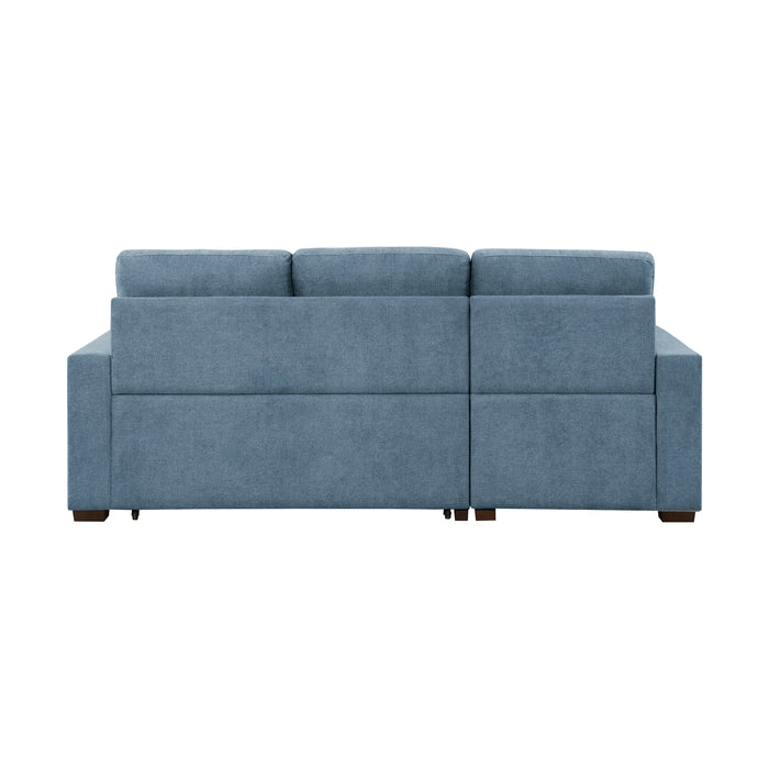 Waitsfield 2-Piece Sectional with Left Chaise, Pull-out Bed and Hidden Storage in Blue - 9816BU*2LCRL