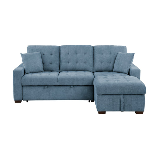 Waitsfield 2-Piece Sectional with Right Chaise, Pull-out Bed and Hidden Storage in Blue - 9816BU*2LLRC image