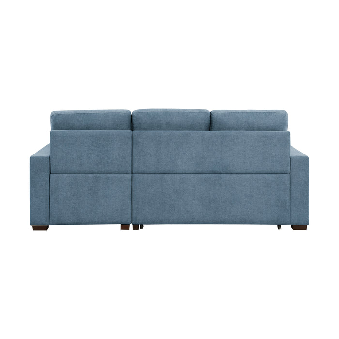 Waitsfield 2-Piece Sectional with Right Chaise, Pull-out Bed and Hidden Storage in Blue - 9816BU*2LLRC