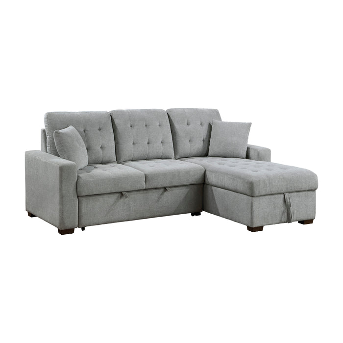 Waitsfield 2-Piece Sectional with Right Chaise, Pull-out Bed and Hidden Storage in Gray - 9816GY*SC