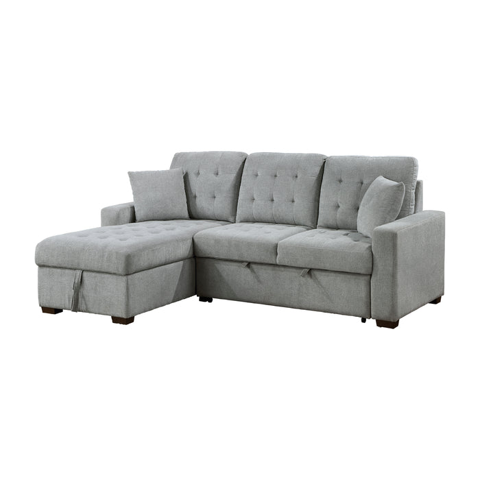 Waitsfield 2-Piece Sectional with Left Chaise, Pull-out Bed and Hidden Storage in Gray - 9816GY*2LCRL