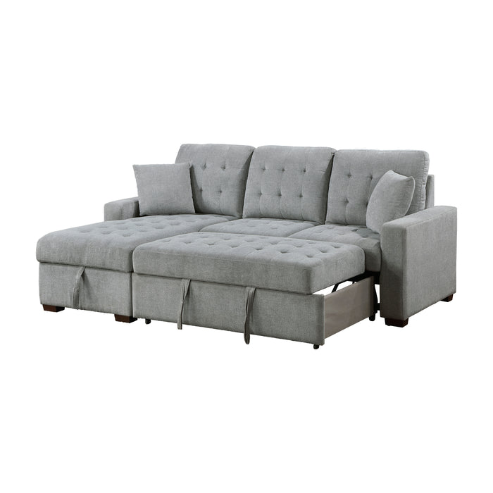 Waitsfield 2-Piece Sectional with Left Chaise, Pull-out Bed and Hidden Storage in Gray - 9816GY*2LCRL