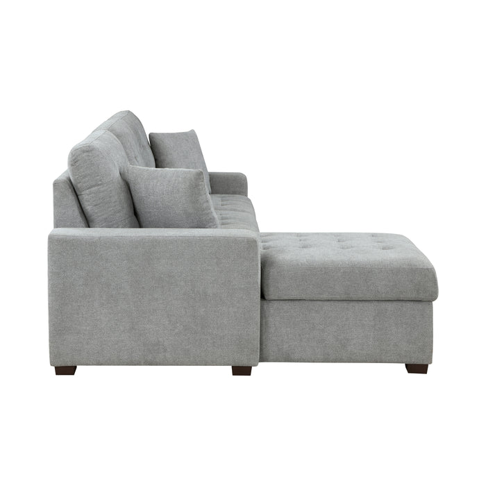 Waitsfield 2-Piece Sectional with Left Chaise, Pull-out Bed and Hidden Storage in Gray - 9816GY*2LCRL