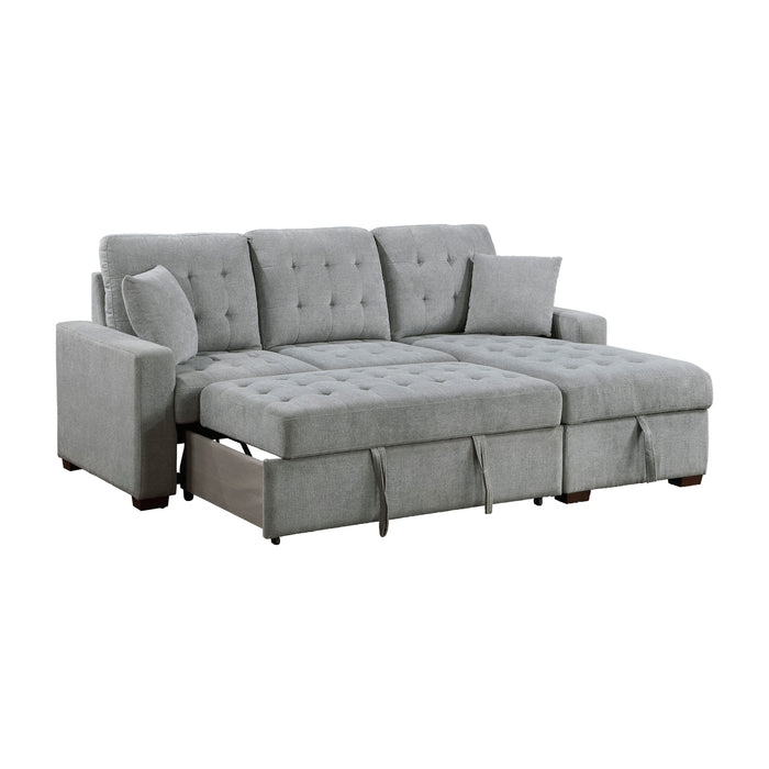 Waitsfield 2-Piece Sectional with Right Chaise, Pull-out Bed and Hidden Storage in Gray - 9816GY*SC