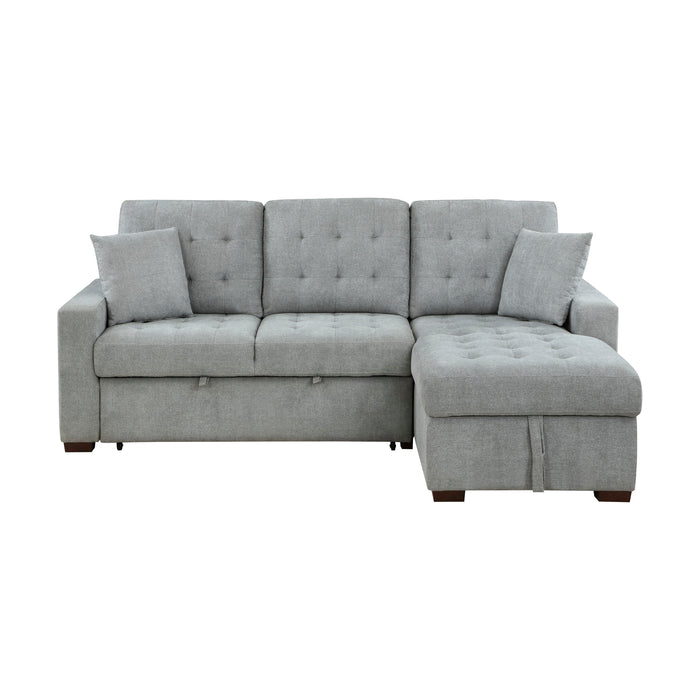 Waitsfield 2-Piece Sectional with Right Chaise, Pull-out Bed and Hidden Storage in Gray - 9816GY*SC image