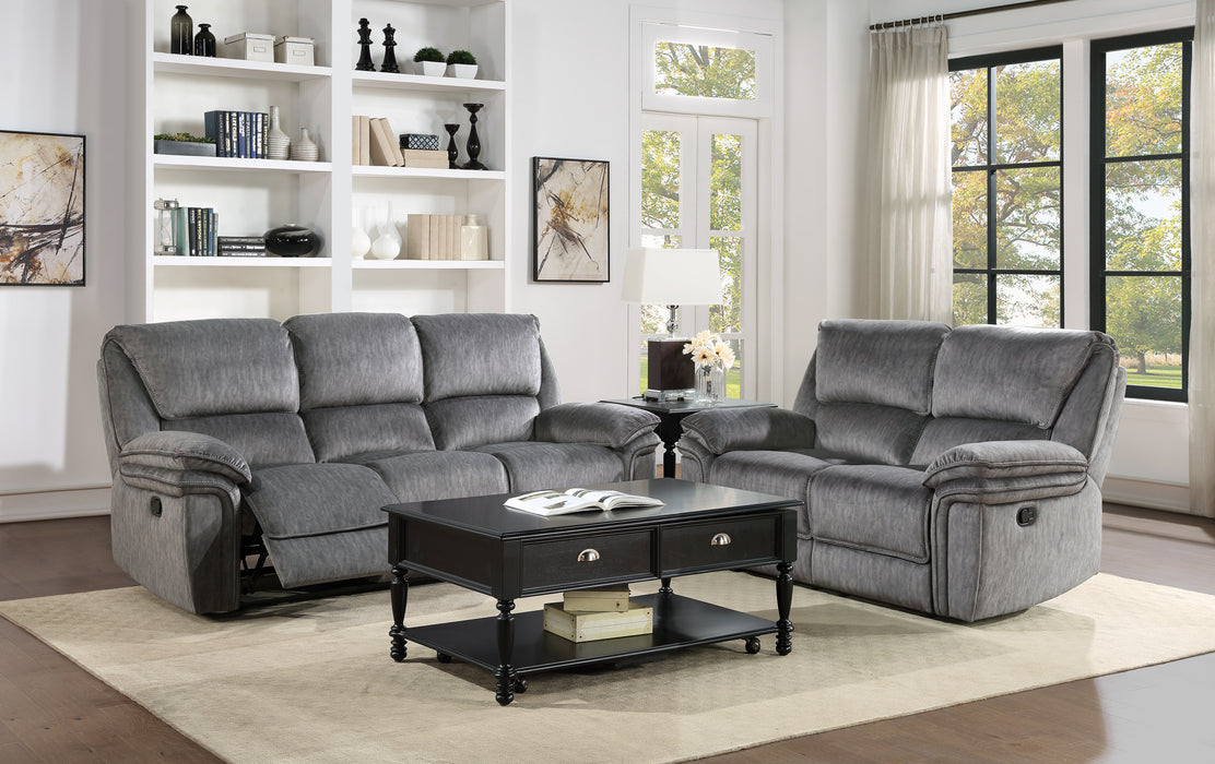 Muirfield Double Reclining Sofa in Gray - 9913-3