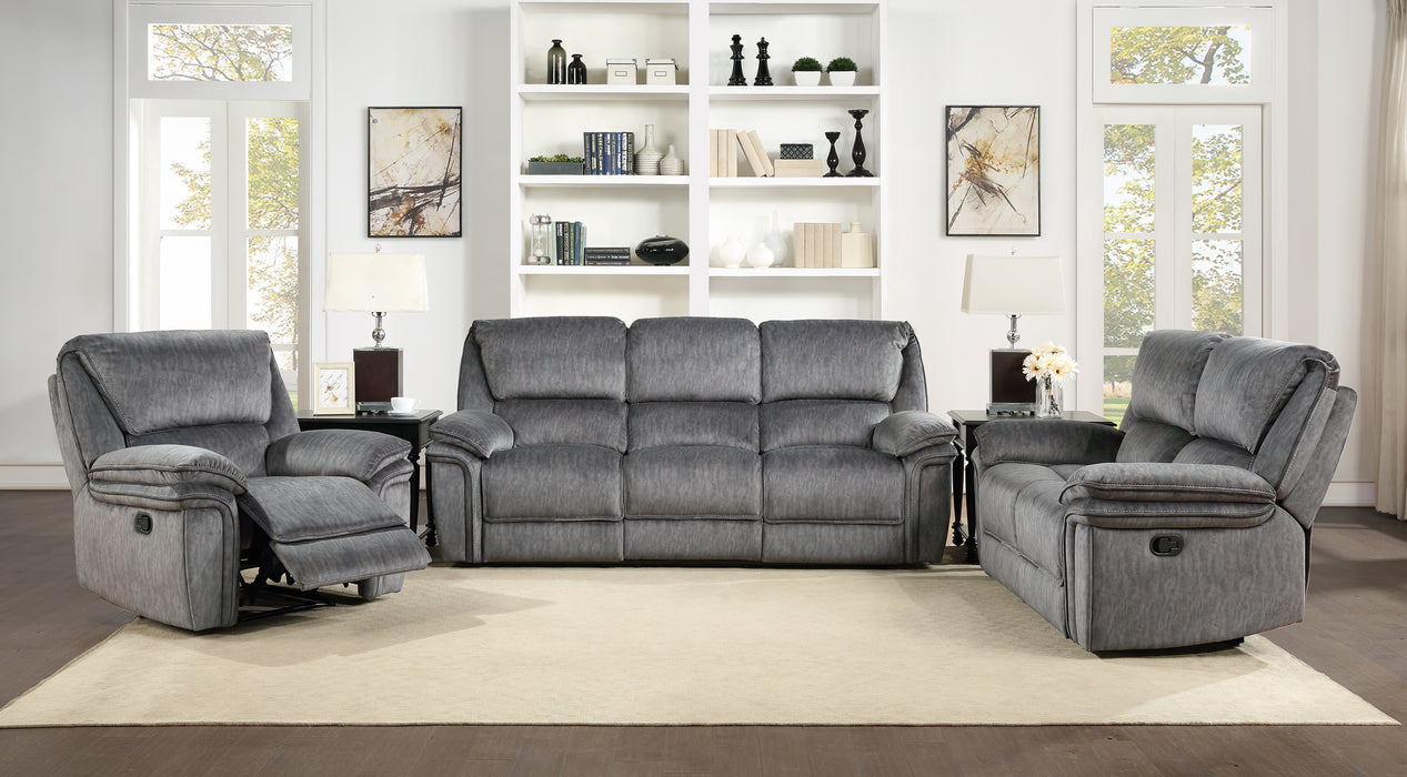 Muirfield Double Reclining Sofa in Gray - 9913-3