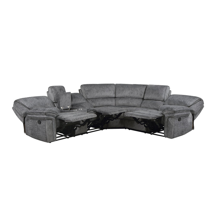 Muirfield 3-Piece Reclining Sectional with Left Console in Gray - 9913*32LCN2R