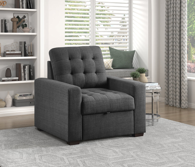 Mccafferty Chair with Pull-out Ottoman in Gray - 9916DG-1