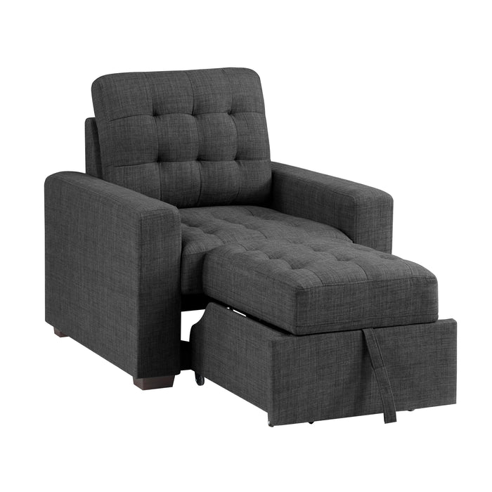 Mccafferty Chair with Pull-out Ottoman in Gray - 9916DG-1