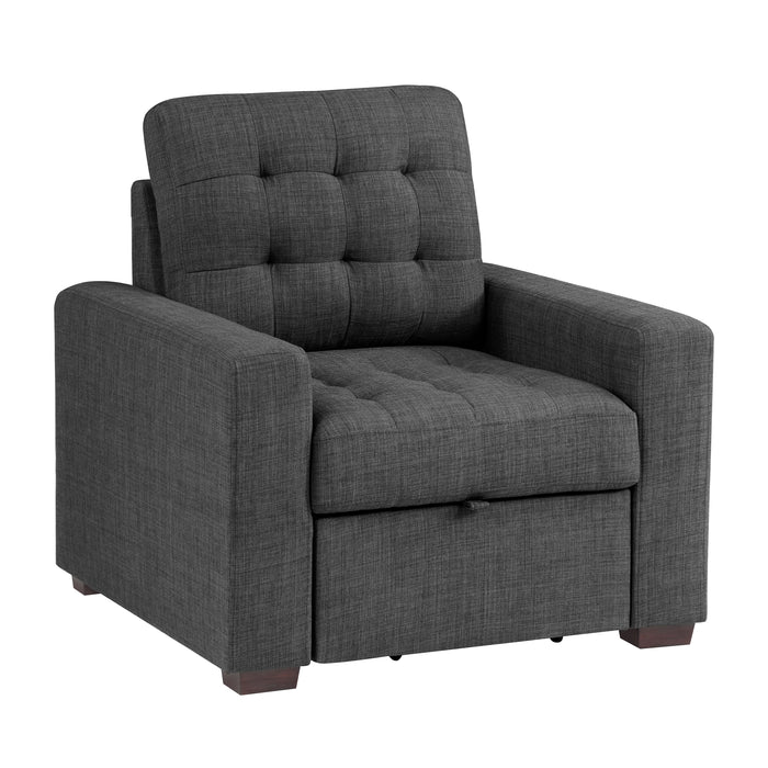 Mccafferty Chair with Pull-out Ottoman in Gray - 9916DG-1