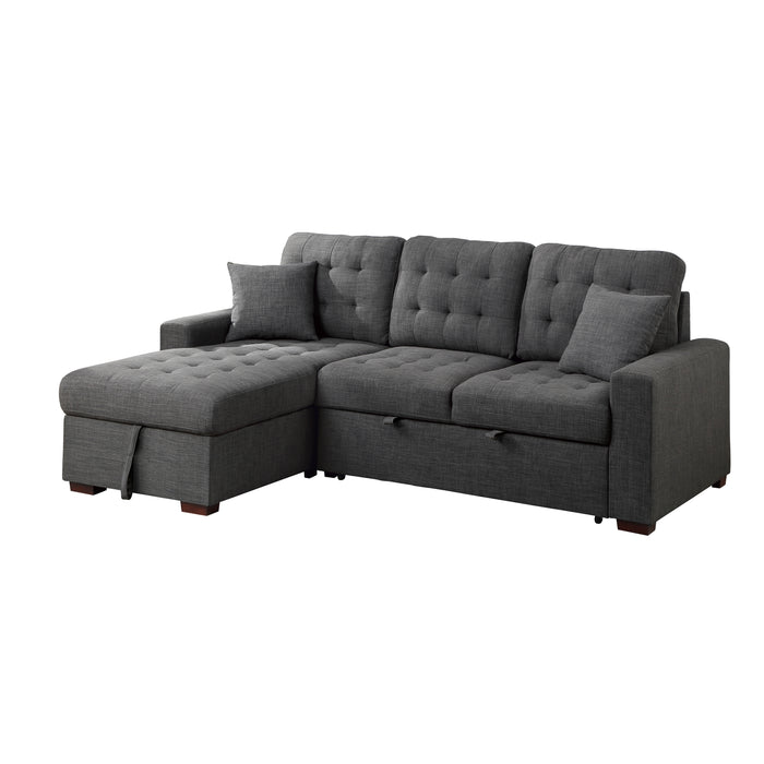 Mccafferty 2-Piece Sectional with Pull-out Bed and Left Chaise with Hidden Storage in Gray - 9916DG*2LCRL