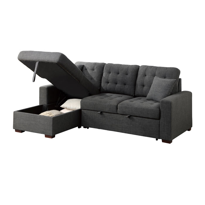 Mccafferty 2-Piece Sectional with Pull-out Bed and Left Chaise with Hidden Storage in Gray - 9916DG*2LCRL