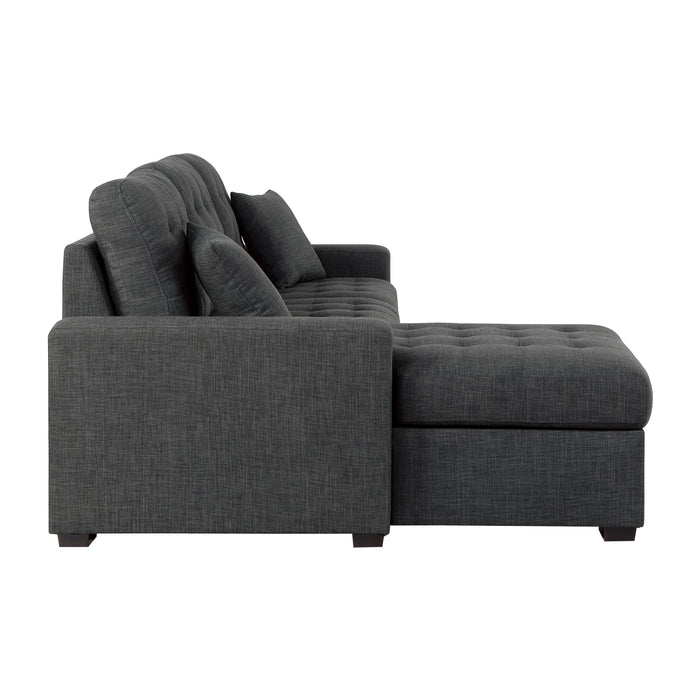 Mccafferty 2-Piece Sectional with Pull-out Bed and Left Chaise with Hidden Storage in Gray - 9916DG*2LCRL