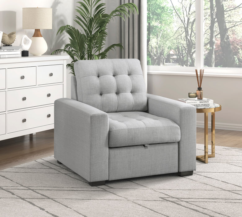 Mccafferty Chair with Pull-out Ottoman in Gray - 9916GY-1