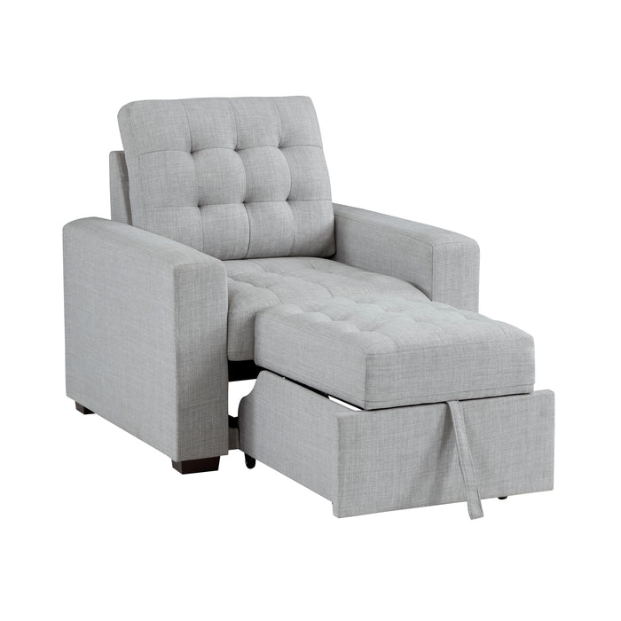 Mccafferty Chair with Pull-out Ottoman in Gray - 9916GY-1