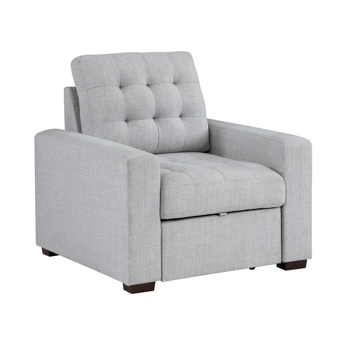 Mccafferty Chair with Pull-out Ottoman in Gray - 9916GY-1