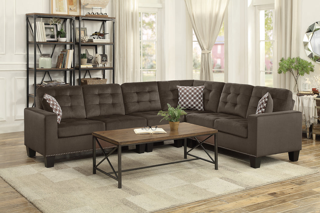 Lantana 2-Piece Reversible Sectional in Brown - 9957CH*SC