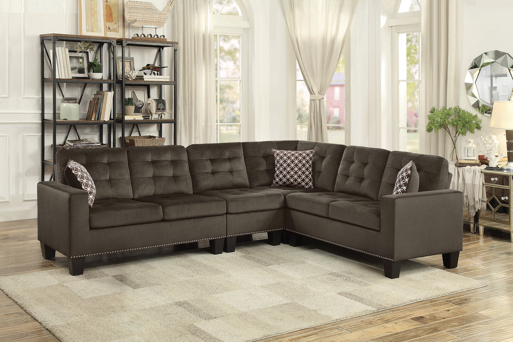 Lantana 2-Piece Reversible Sectional in Brown - 9957CH*SC