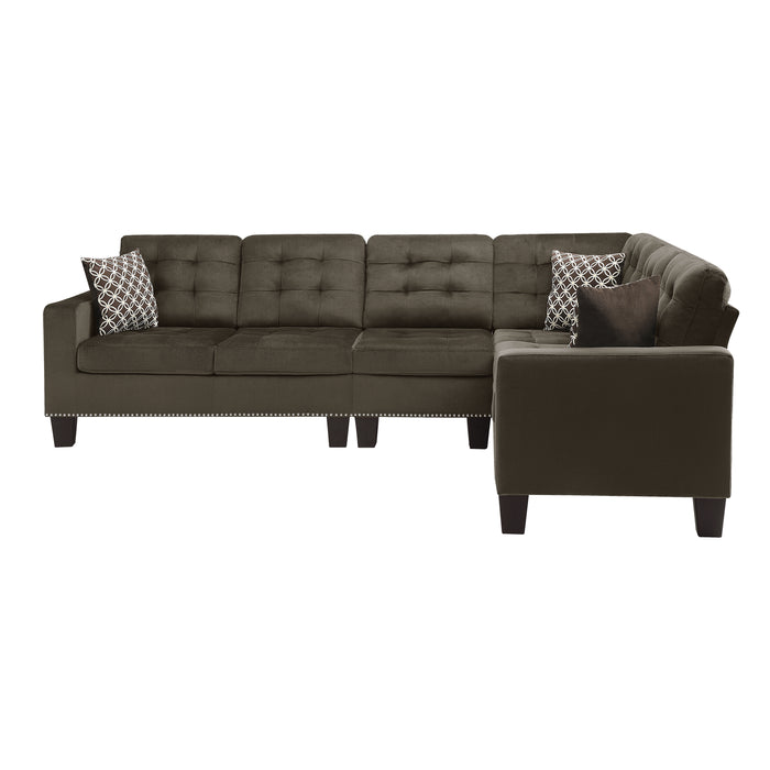 Lantana 2-Piece Reversible Sectional in Brown - 9957CH*SC