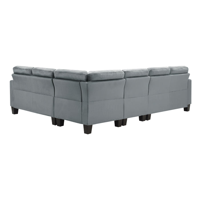 Lantana 2-Piece Reversible Sectional in Gray - 9957GY*SC